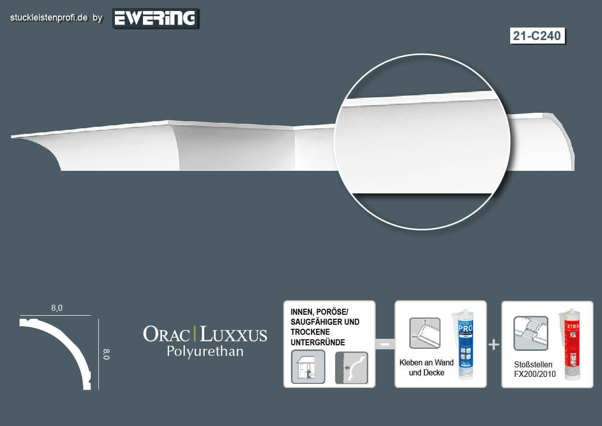 Deckenleiste C240 Orac Decor Stuckleiste-C240.1M