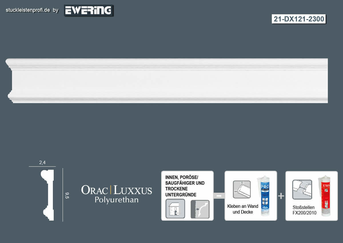 Türumrandung DX121-2300 Orac Decor Stuckleiste-DX121-2300.1M