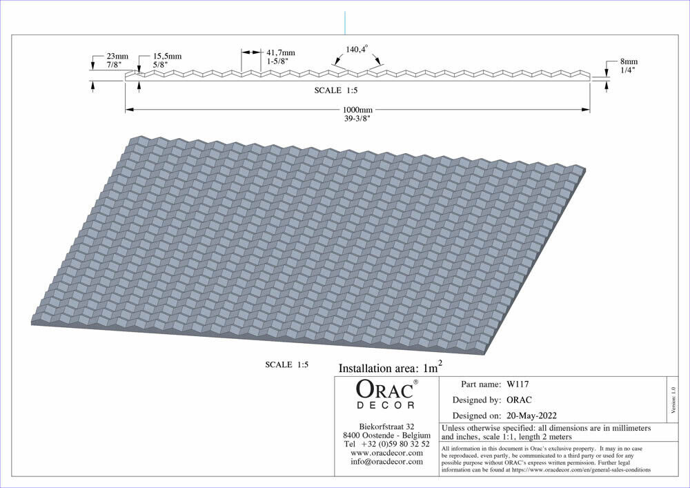 Wandpaneel 3D-Optik SLOPE W117 Orac Decor Wandelement-W117