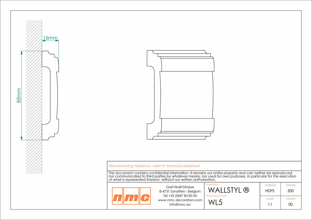 Wandleiste NMC WL5-2M _L Noel Marquet Stuckleiste-x13-WL5-2M.1M