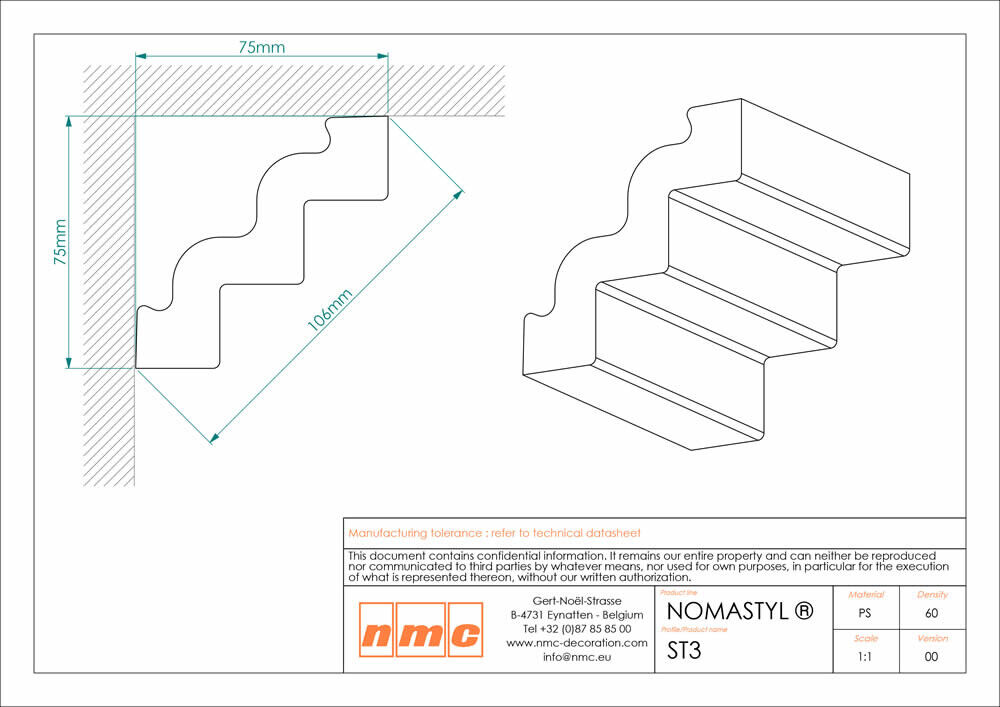 42er Stuckleisten Box ST3 Deckenleiste NMC Noel Marquet Stuckleiste ST 3-x13-ST3-VE