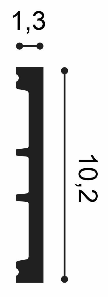 Fußleiste SX163-Ral-9003 Stuckleiste weiß lackiert Orac Decor Square-SX163-Ral-9003.1M