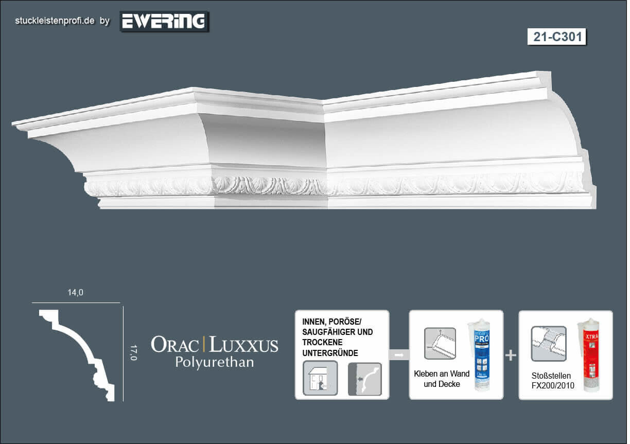 Deckenleiste C301 Orac Decor Stuckleiste-C301.1M