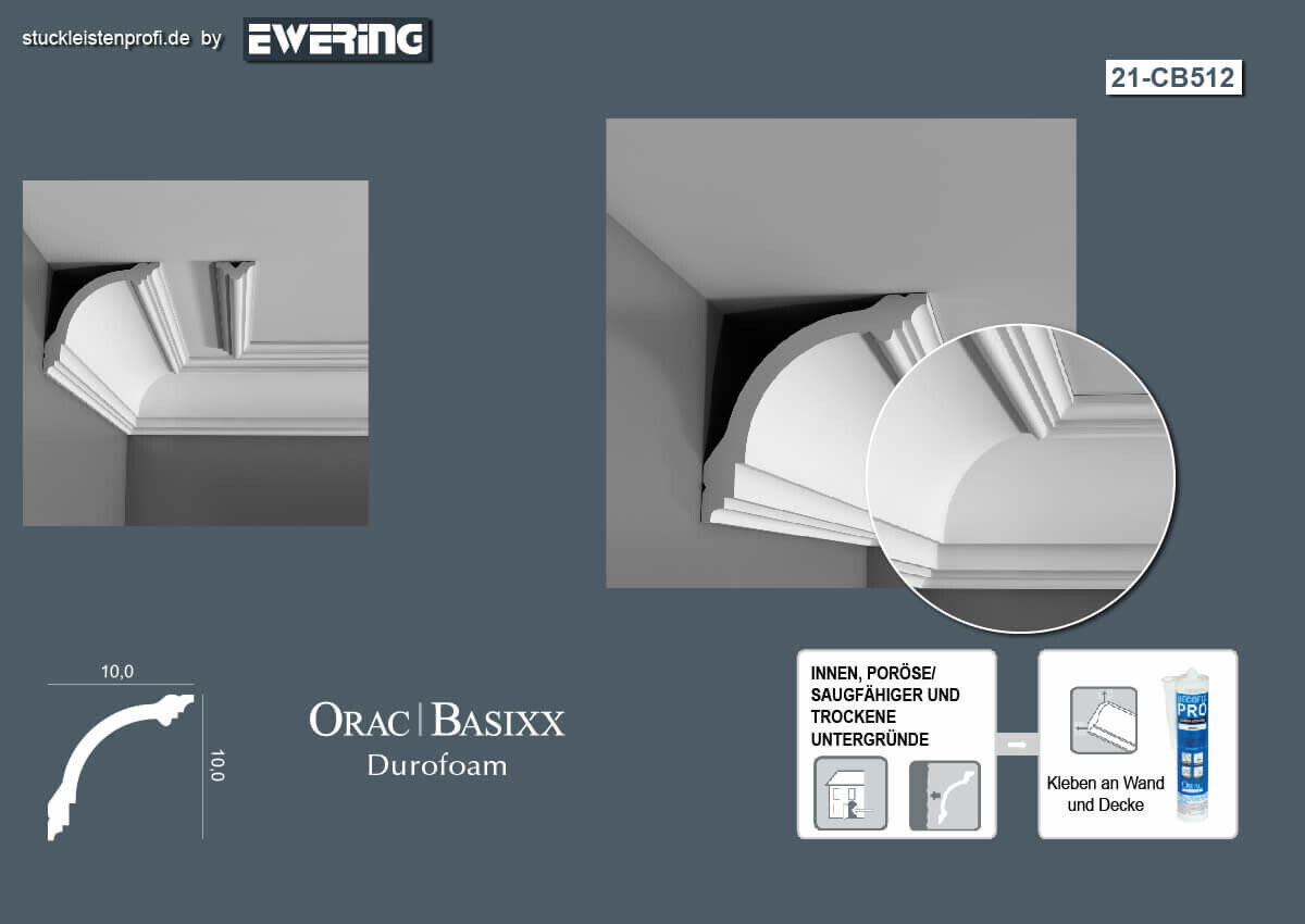 12er Stuckleisten Box CB512 Deckenleiste Orac Decor Stuckleiste-CB512-VE