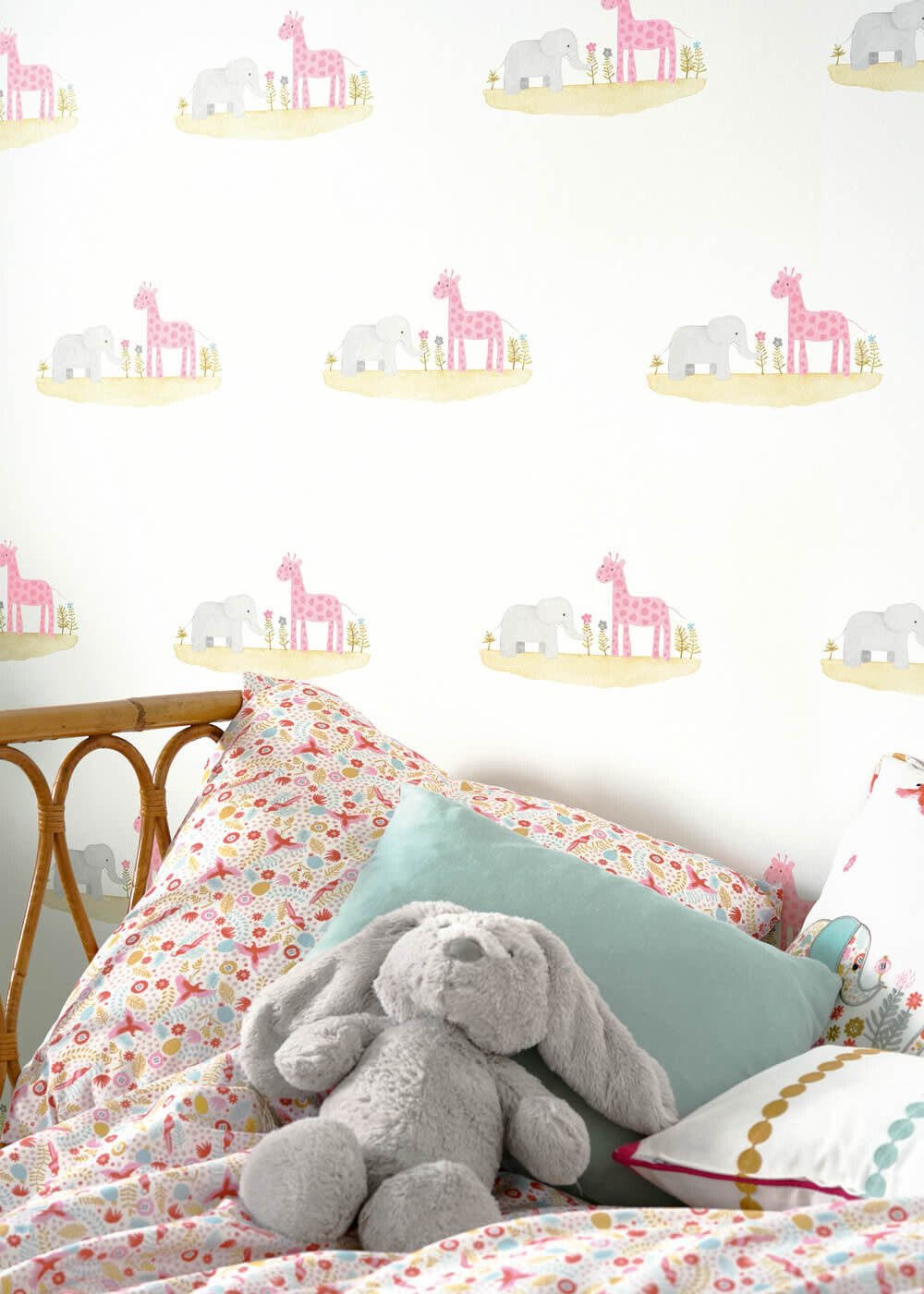 Tapete Vlies Elefant Giraffe Grau Pink Rose & Nino RONI85534112-36-RONI85534112.1M