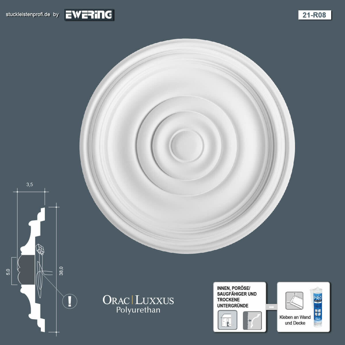 Rosette R08 Orac Decor Stuckelement-R08