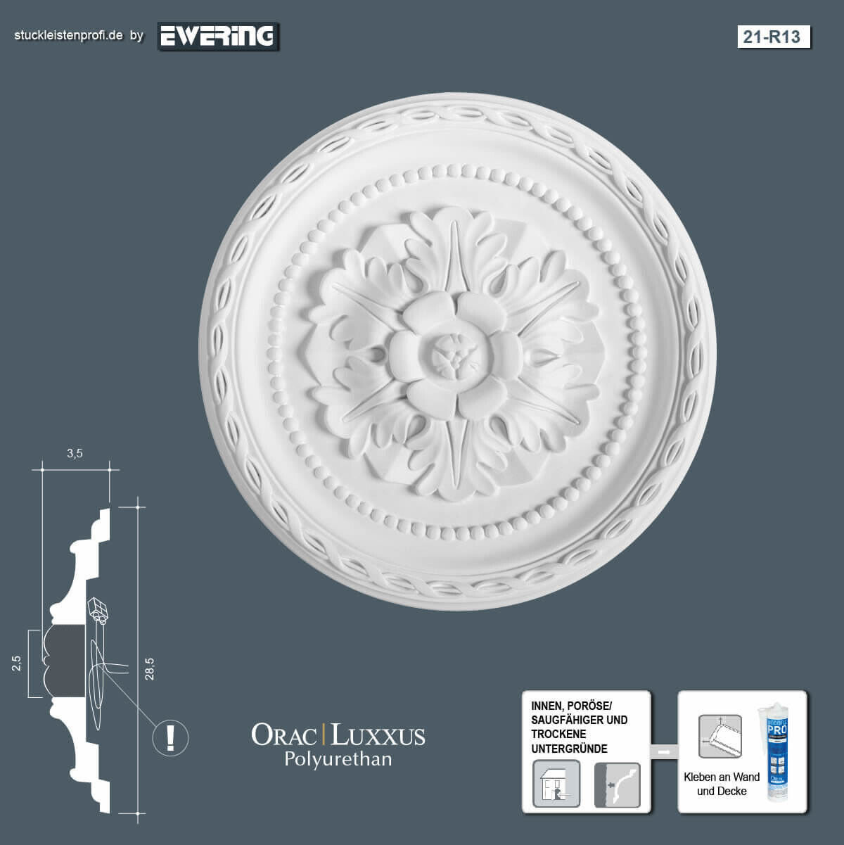 Rosette R13 Orac Decor Stuckelement-R13