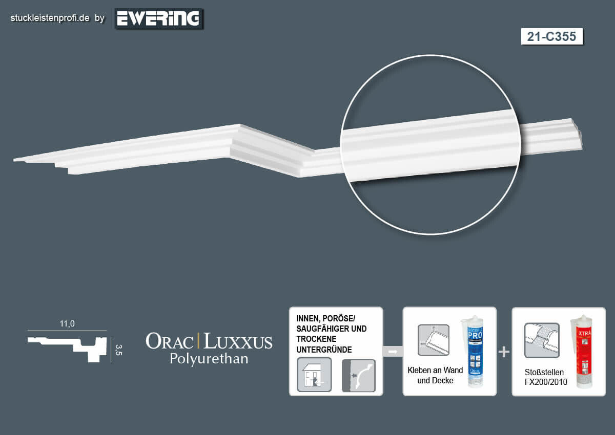 Deckenleiste C355 Orac Decor Stuckleiste-C355.1M