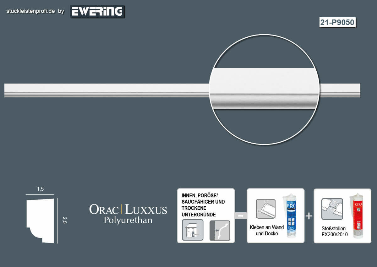 Wandleiste P9050 Orac Decor Stuckleiste-P9050.1M