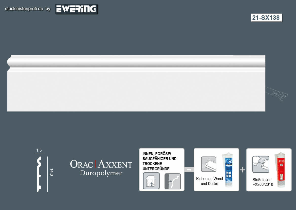 Fußleiste SX138 Orac Decor Stuckleiste-SX138.1M