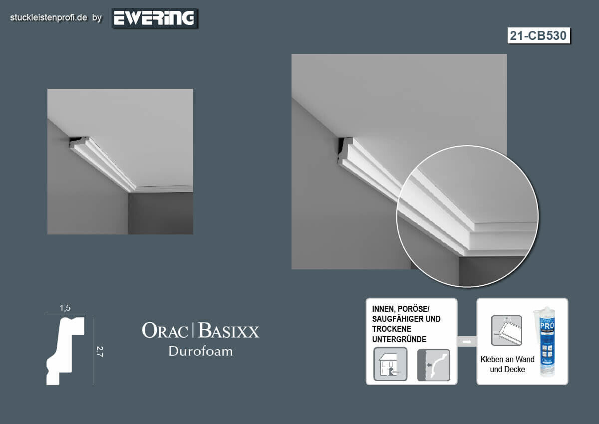 45er Stuckleisten Box CB530 Deckenleiste Orac Decor Stuckleiste-CB530-VE