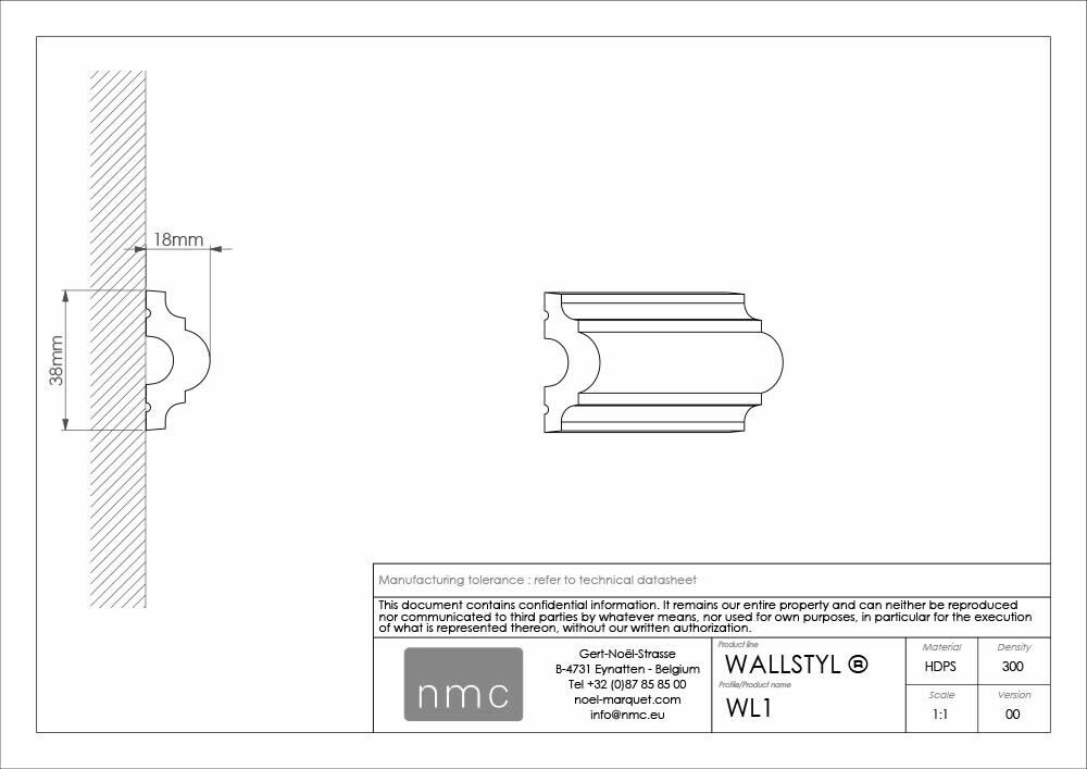 Wandleiste NMC WL1-2M Noel Marquet Stuckleiste-x13-WL1-2M.1M