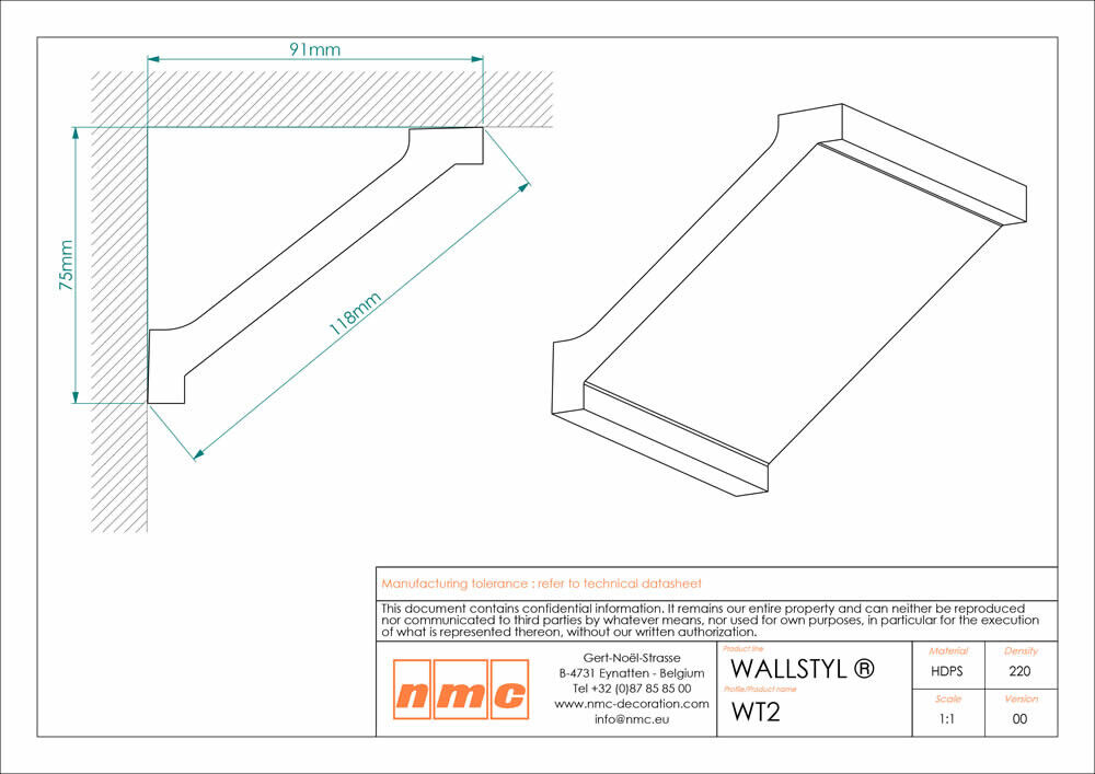 Deckenleiste NMC WT2 Noel Marquet Stuckleiste-x13-WT2.1M