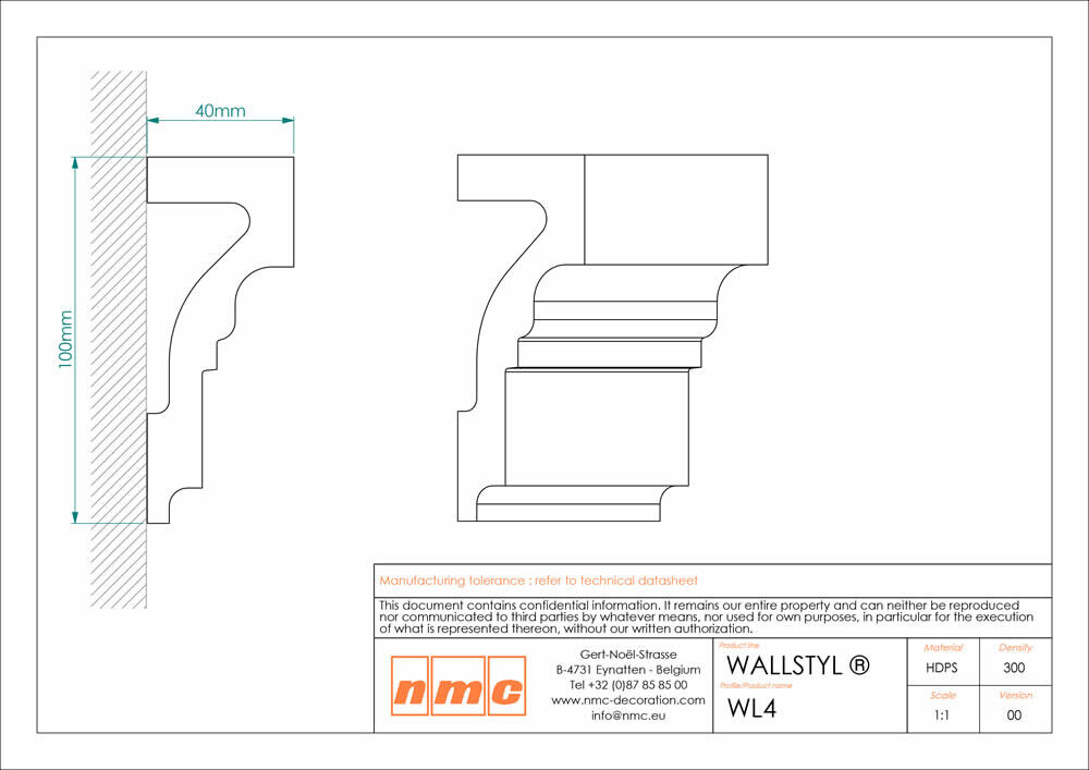 Wandleiste NMC WL4 Noel Marquet Stuckleiste-x13-WL4-2M.1M