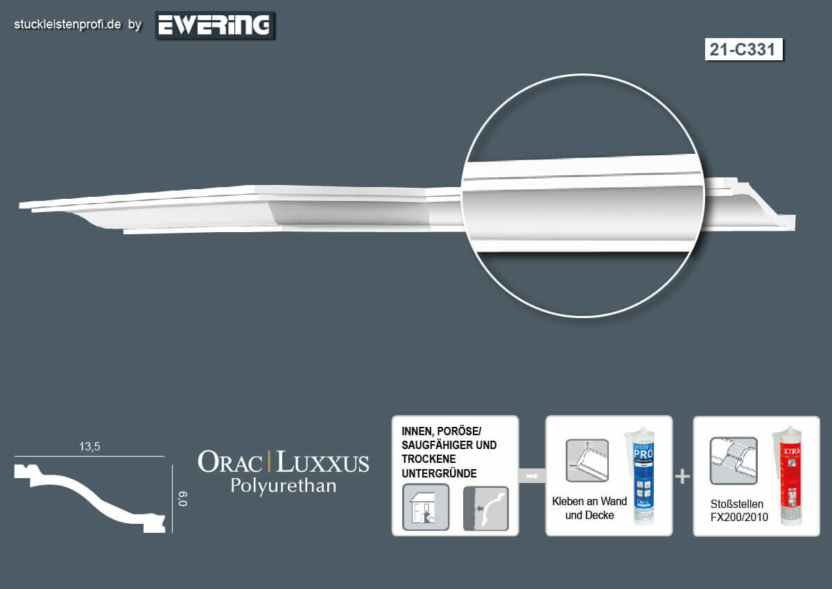 Deckenleiste C331 Orac Decor Stuckleiste-C331.1M