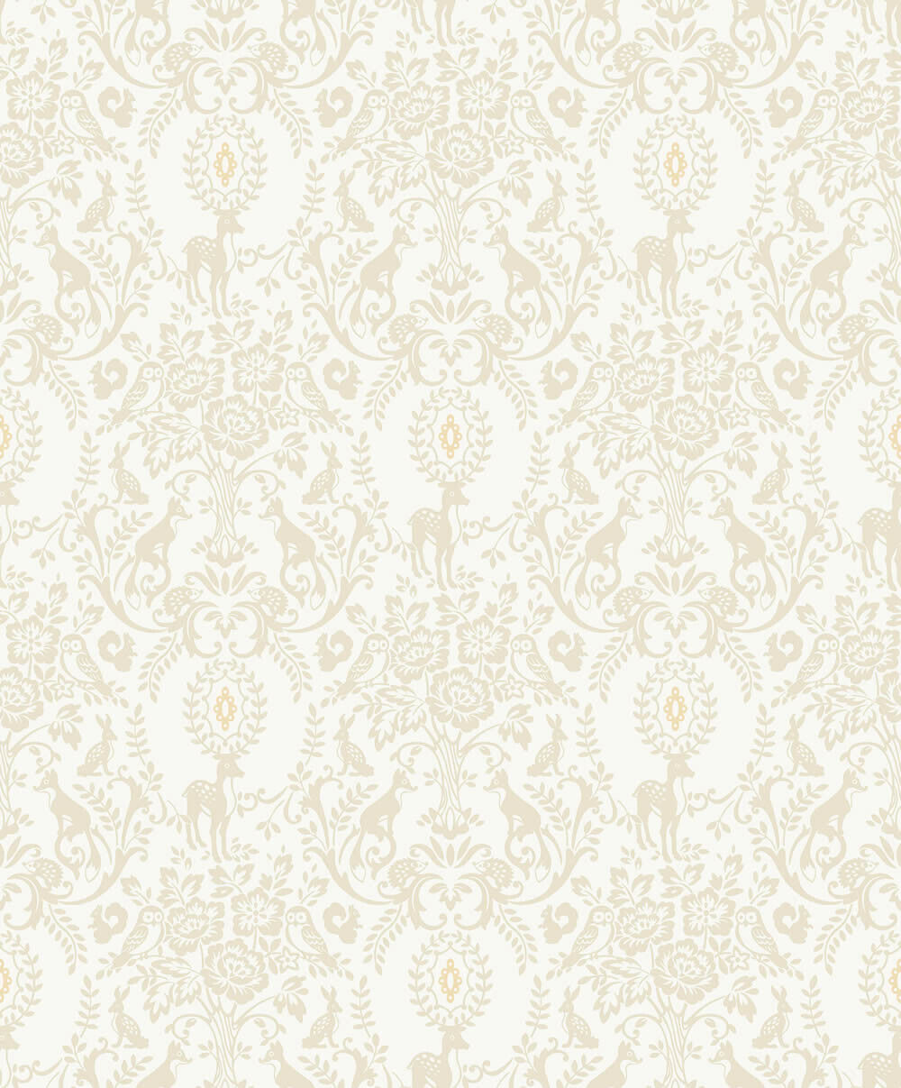 Beige und weiße Tapete Ornamente Jack n Rose Grandeco JS3303-37-JS3303.1M