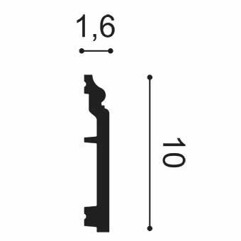 Fußleiste SX173-Ral-9003 Stuckleiste weiß lackiert Orac Decor Contour-SX173-Ral-9003.1M