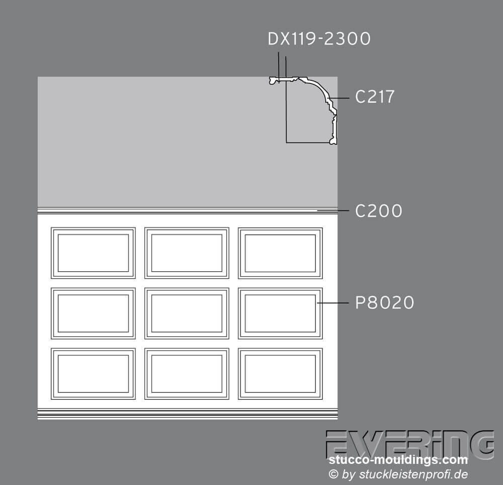 Wandleiste dekorativ Landhaus Optik P8020 _L Orac Decor Stuckleiste-P8020.1M