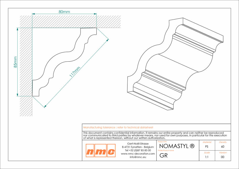 54er Stuckleisten Box GR Deckenleiste NMC Noel Marquet Stuckleiste-x13-GR-VE