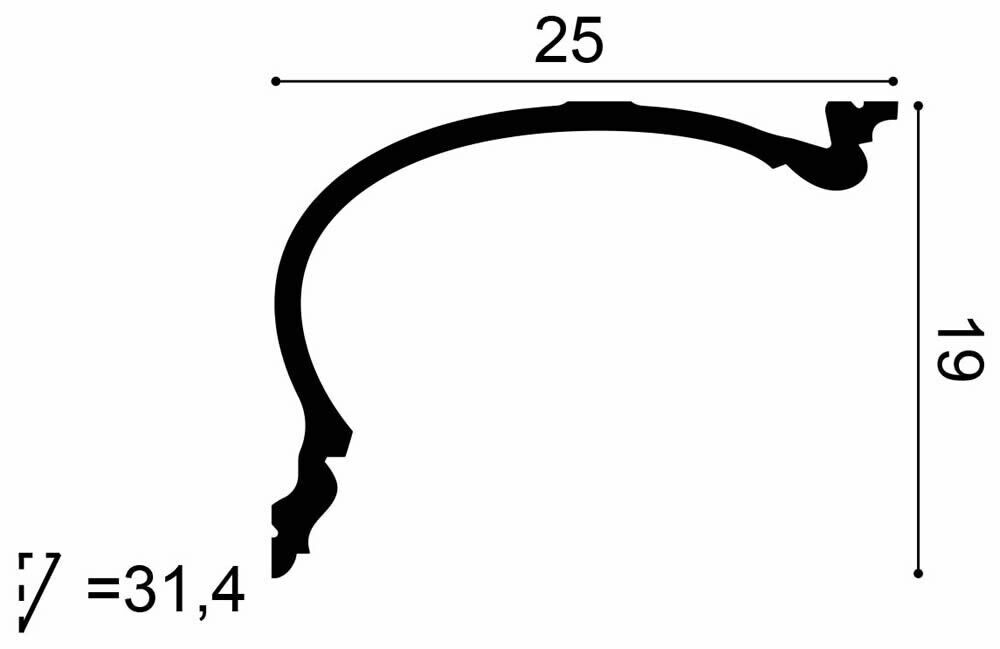 Gardinenleiste C343 Orac Decor Hertitage XL Deckenleiste-C343.1M