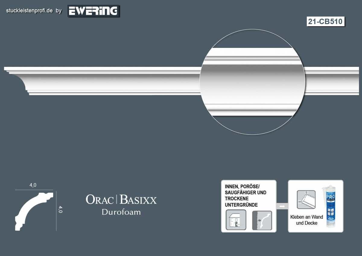 45er Stuckleisten Box CB510 Deckenleiste Orac Decor Stuckleiste-CB510-VE