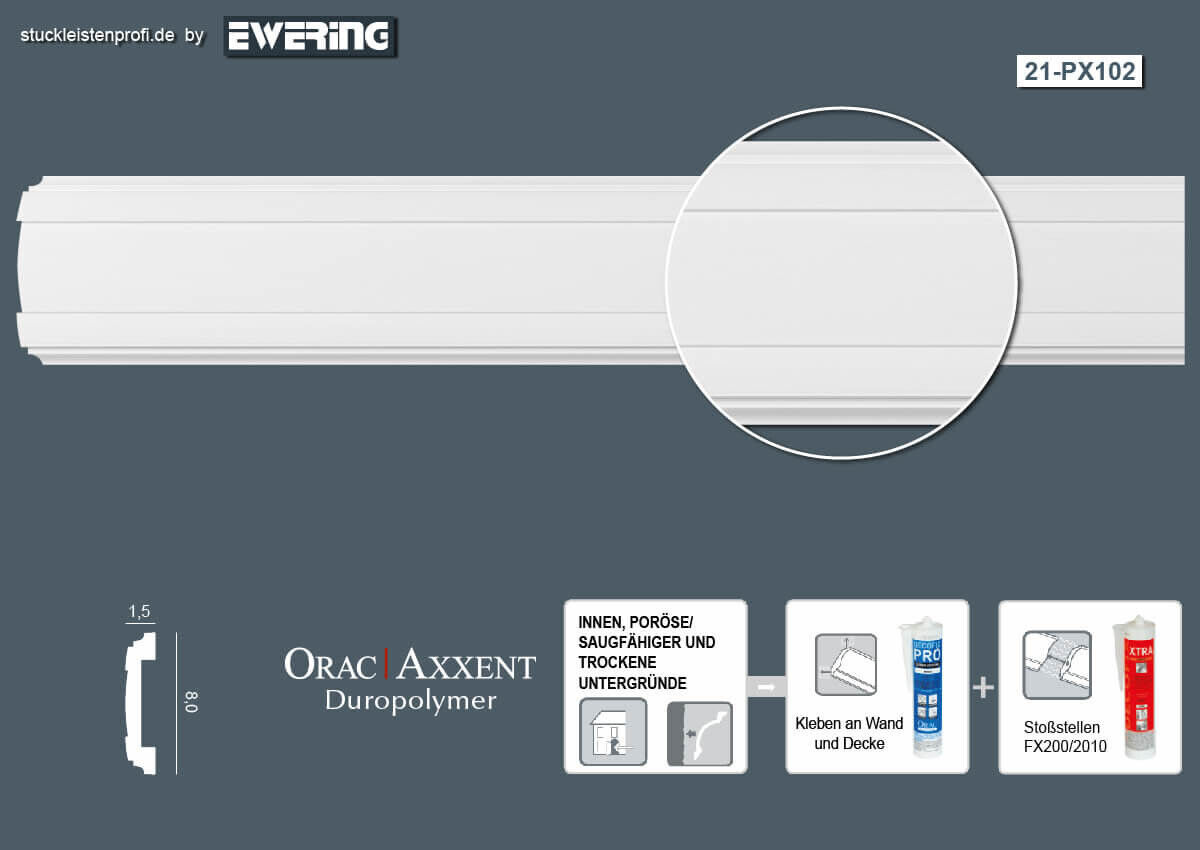 Wandleiste PX102 _L Orac Decor Stuckleiste-PX102.1M