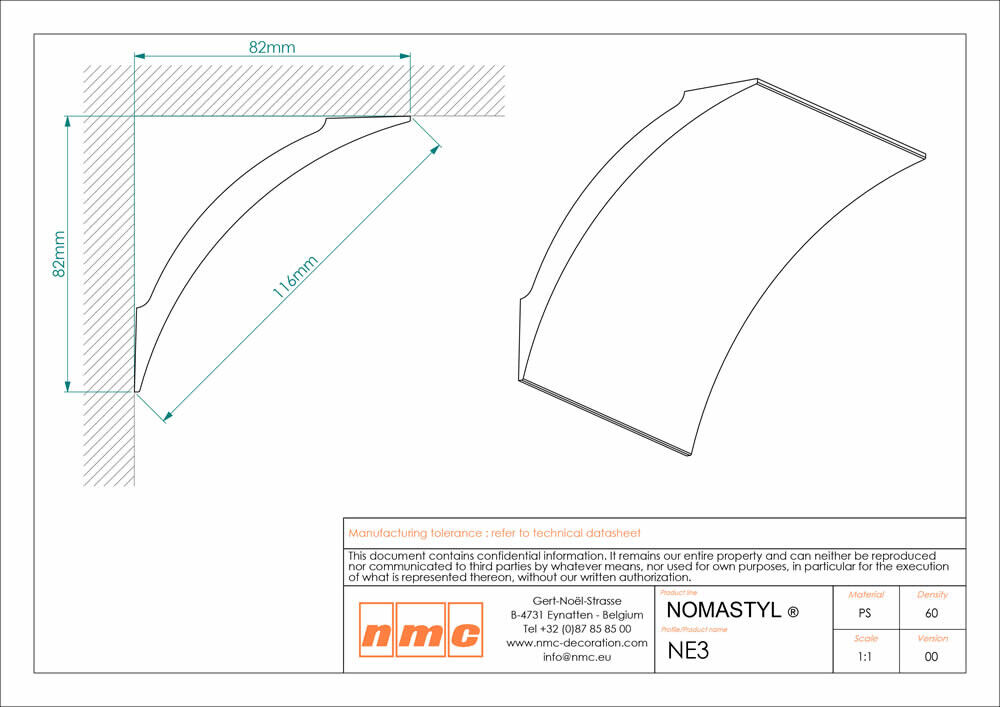 35er Stuckleisten Box NE3 Deckenleiste NMC Noel Marquet Pure-x13-NE3-VE