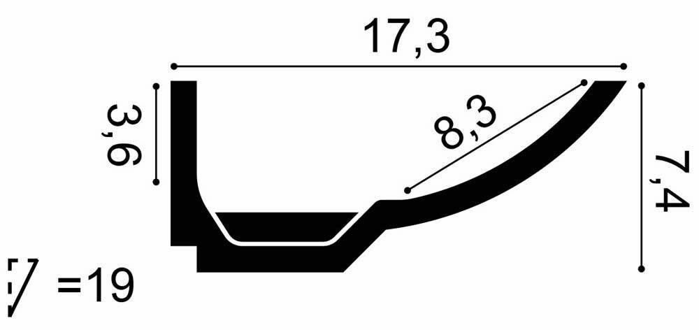 Deckenleiste C351 Orac Decor Boat Lichtleiste-C351.1M