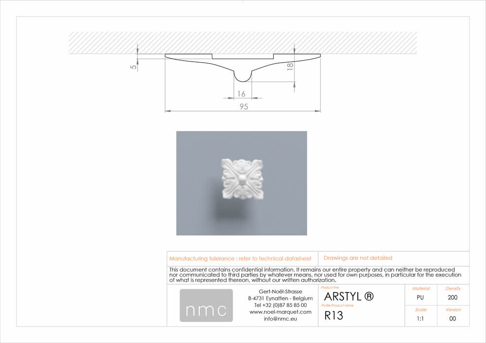 Rosette 4er Set NMC R13 _L Noel Marquet Zierelement-x13-R13