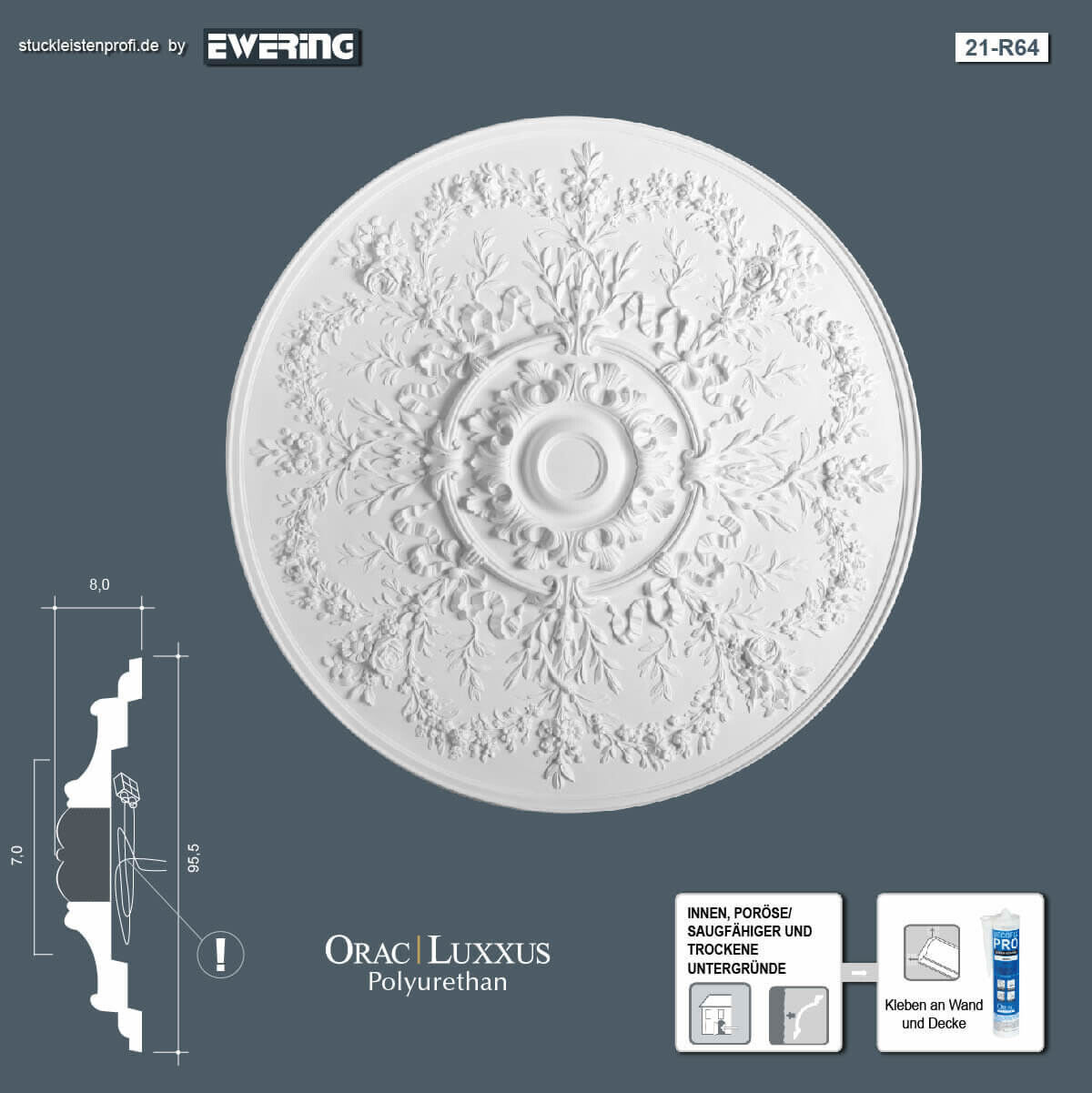 Rosette R64 Orac Decor Stuckelement _L-R64