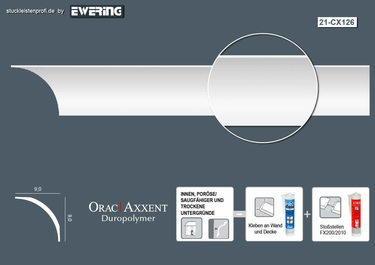 Deckenleiste CX126 _L Orac Decor Stuckleiste-CX126.1M