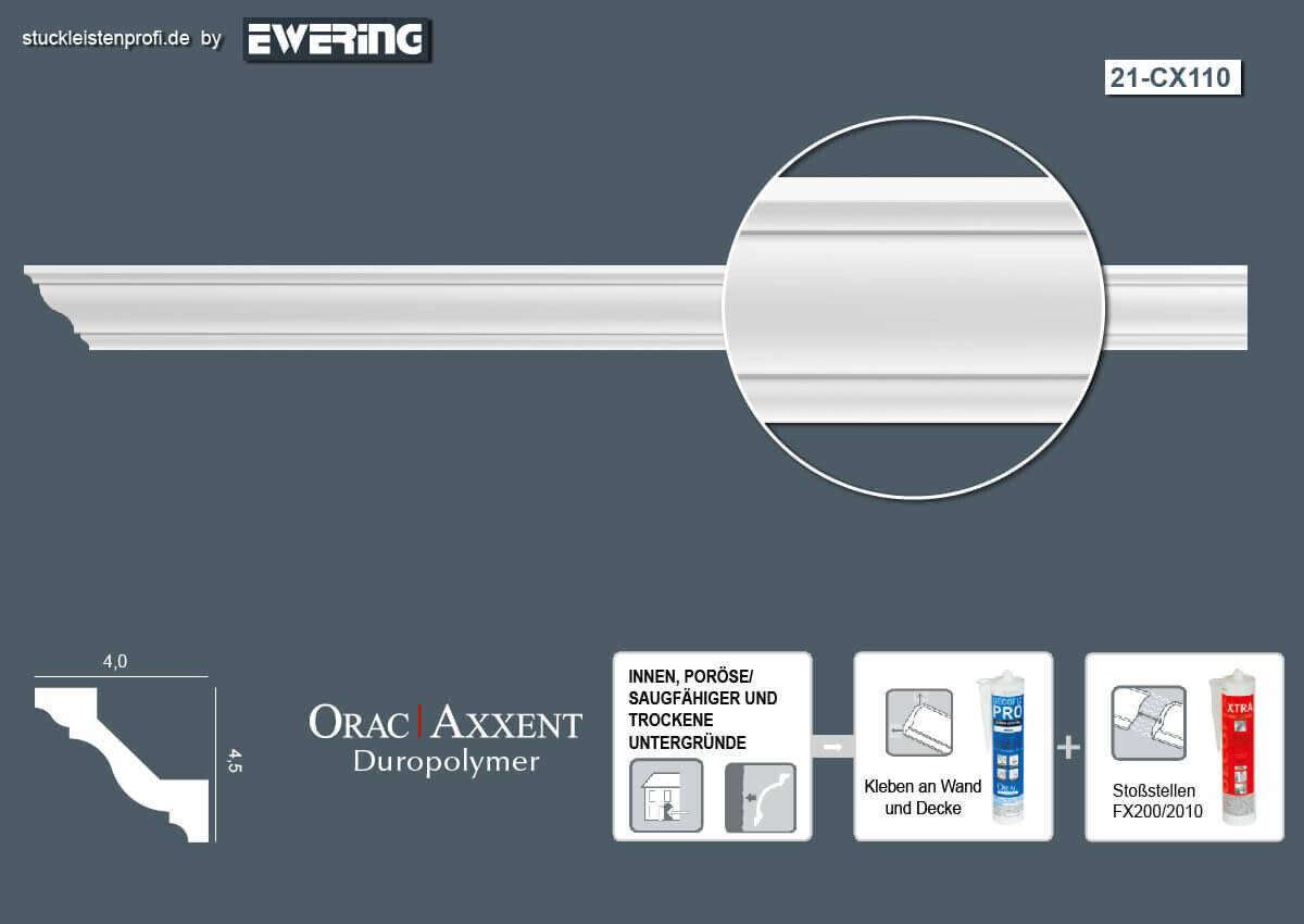 Deckenleiste CX110 _L Orac Decor Stuckleiste-CX110.1M