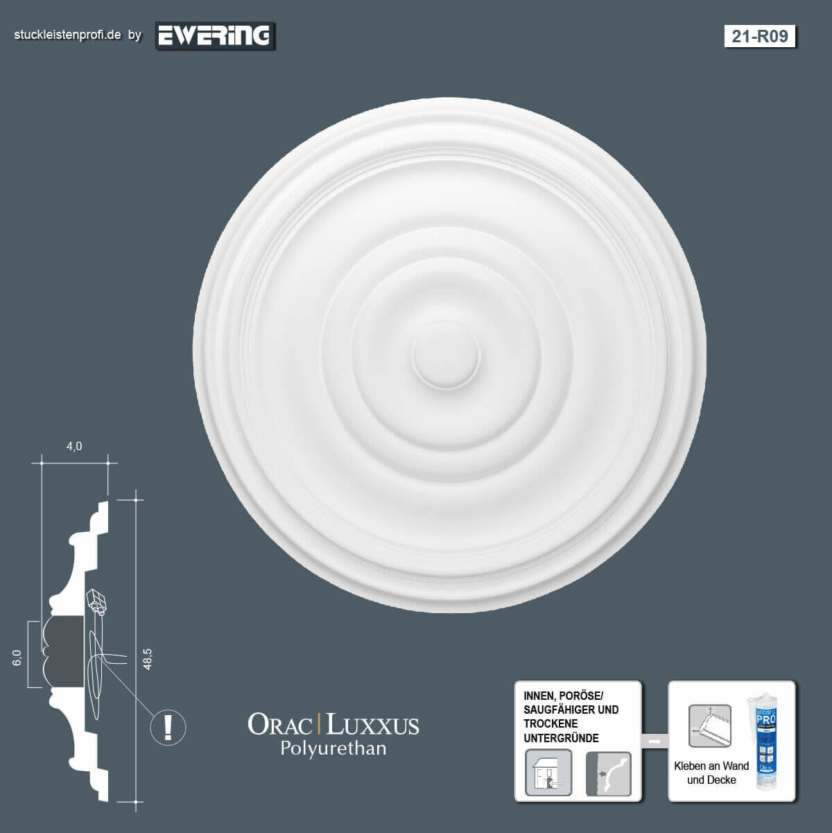 Rosette R09 Orac Decor Stuckelement-R09