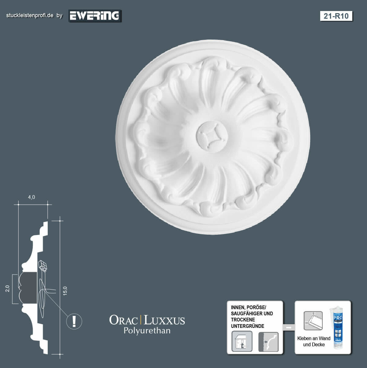 Rosette R10 Orac Decor Stuckelement-R10