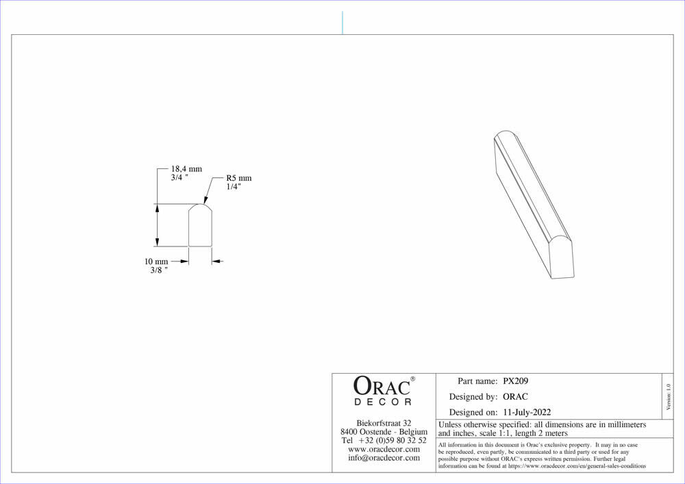 Wandleiste flexibel rund schmal PX209F Orac Decor Stuckleiste-PX209F