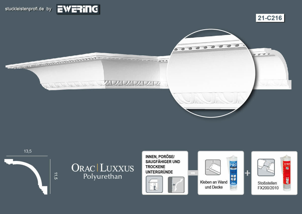 Deckenleiste C216 Orac Decor Stuckleiste-C216.1M