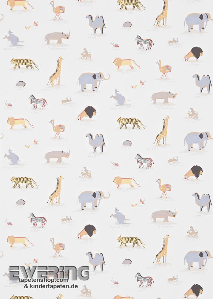 Hell-Beige Papier Safari-Tiere