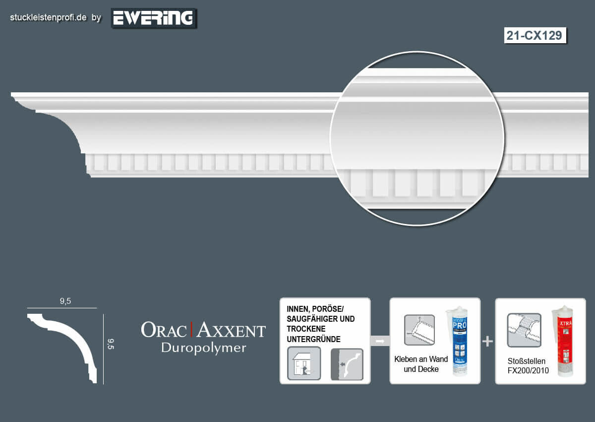 Deckenleiste CX129 Orac Decor Stuckleiste-CX129.1M