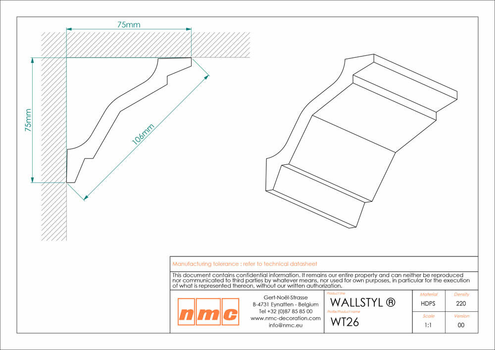 Deckenleiste NMC WT26 Noel Marquet Stuckleiste-x13-WT26.1M