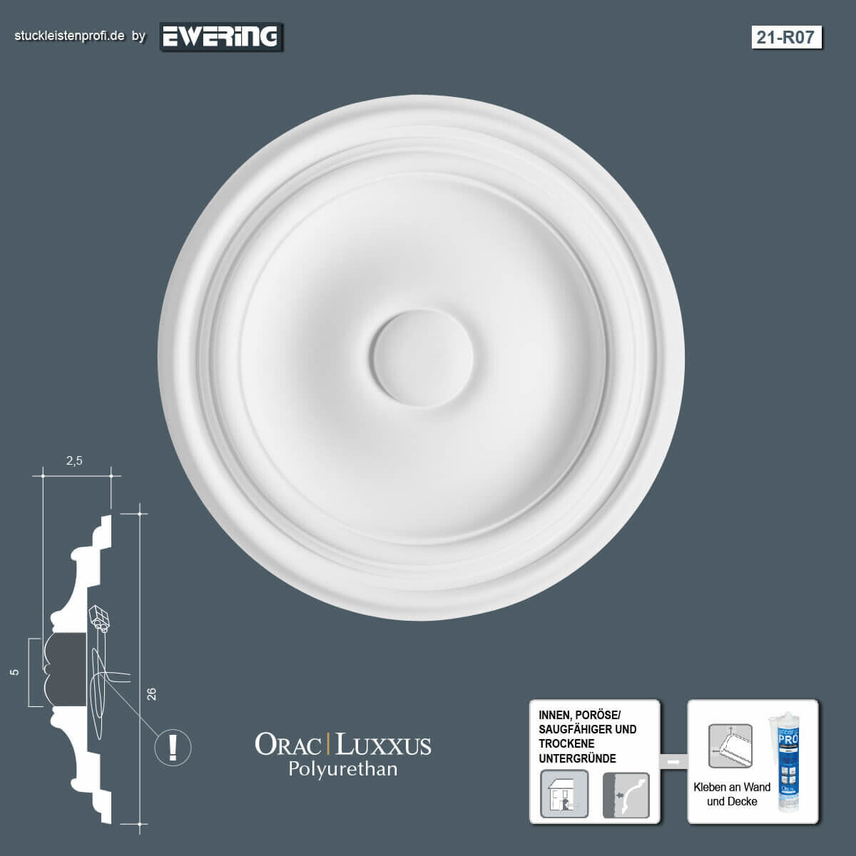 Rosette R07 Orac Decor Stuckelement-R07