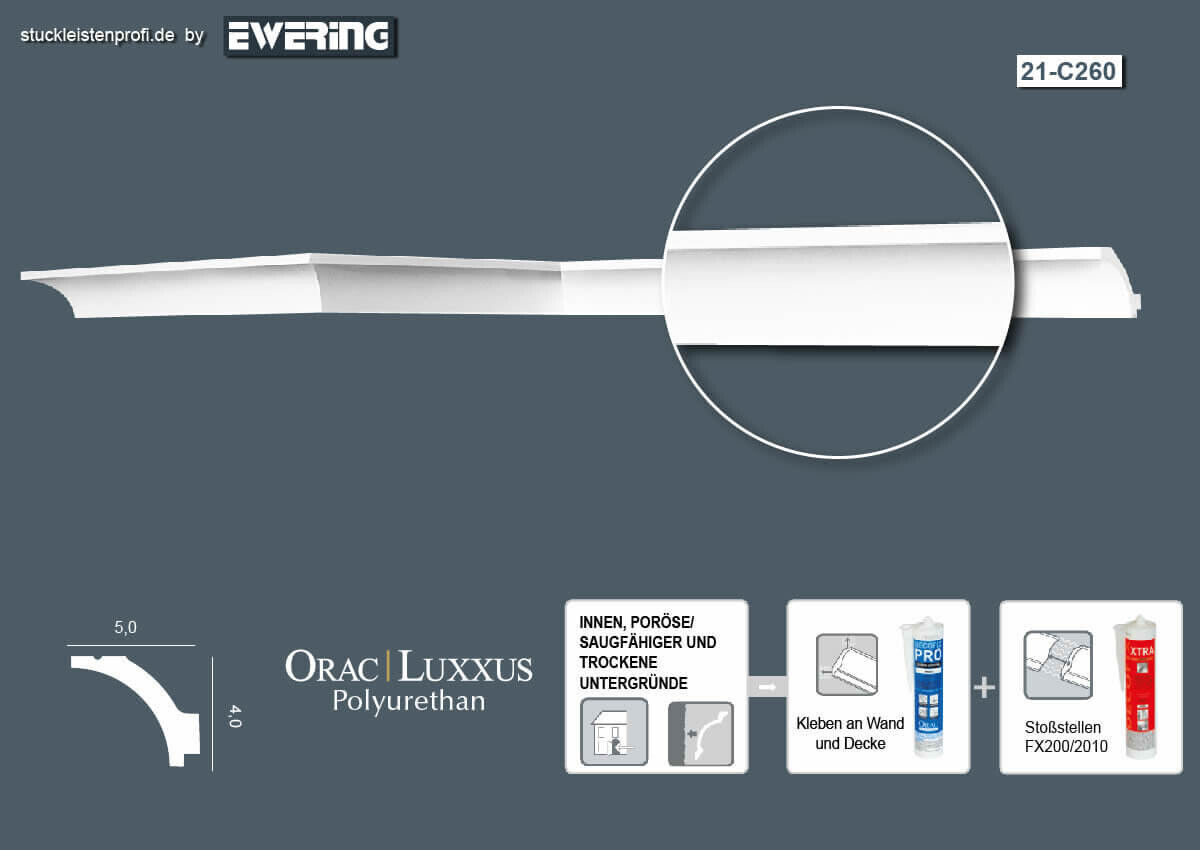 Deckenleiste C260 Orac Decor Stuckleiste-C260.1M