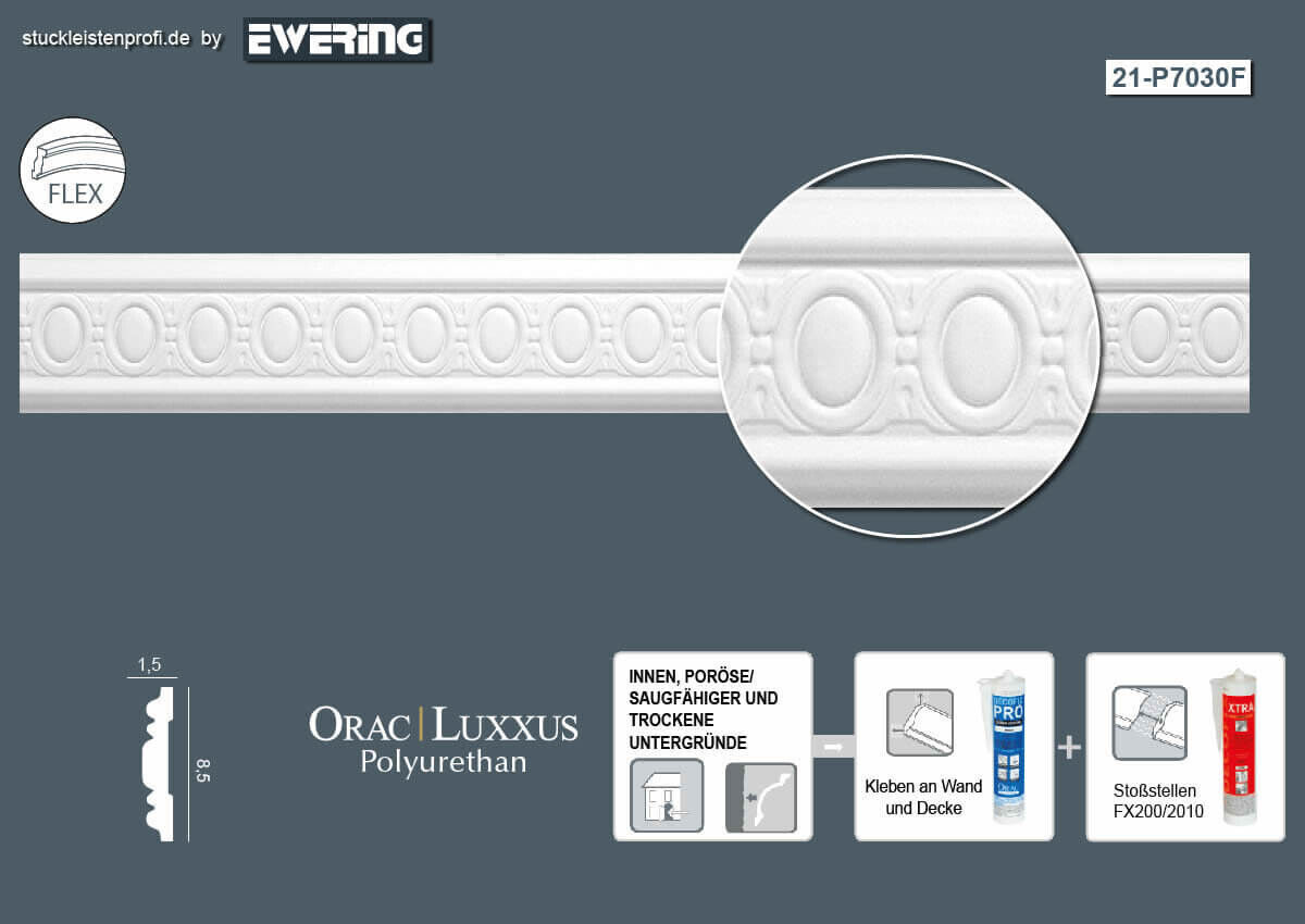 Flexible Wandleiste P7030F Orac Decor Stuckleiste-P7030F