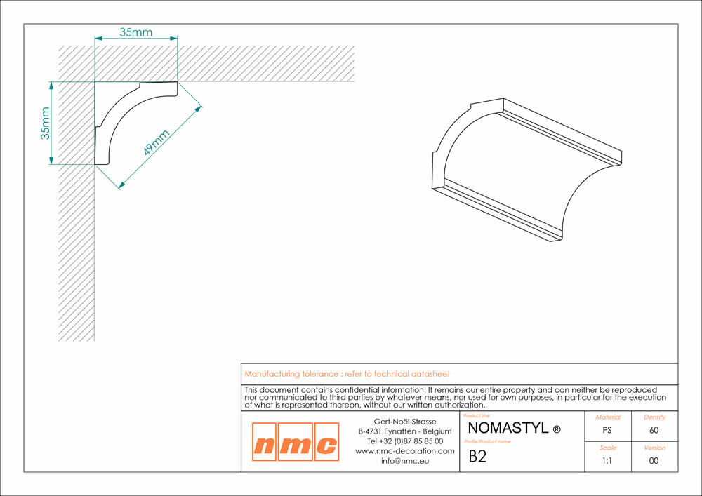 Stuckleisten-Set NMC B2 - 8 Deckenleisten mit Kleber _L-x13-B2Set