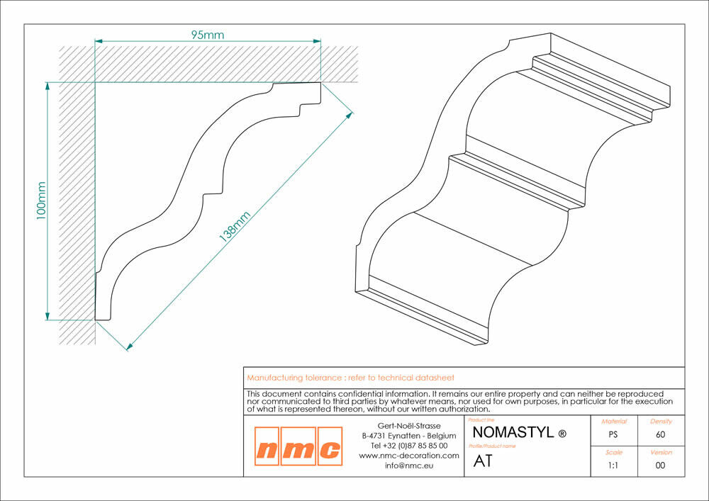 Stuckleisten-Set NMC AT - 8 Deckenleisten mit Kleber _L-x13-ATSet