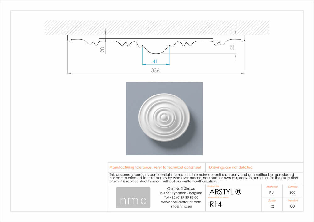 Rosette NMC R14 Noel Marquet Zierelement _L-x13-R14