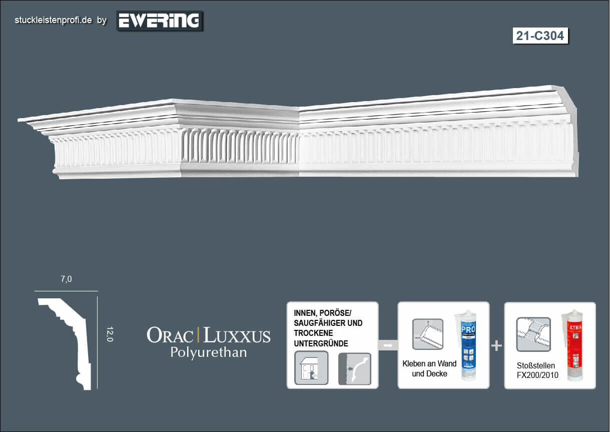 Deckenleiste C304 Orac Decor Stuckleiste-C304.1M