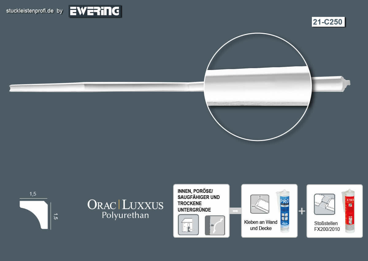 Deckenleiste C250 Orac Decor Stuckleiste-C250.1M
