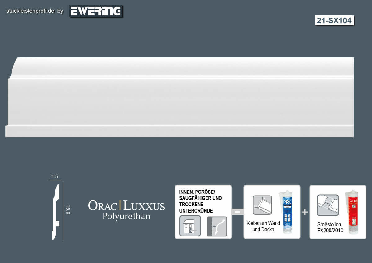 Fußleiste SX104 Orac Decor Stuckleiste-SX104.1M