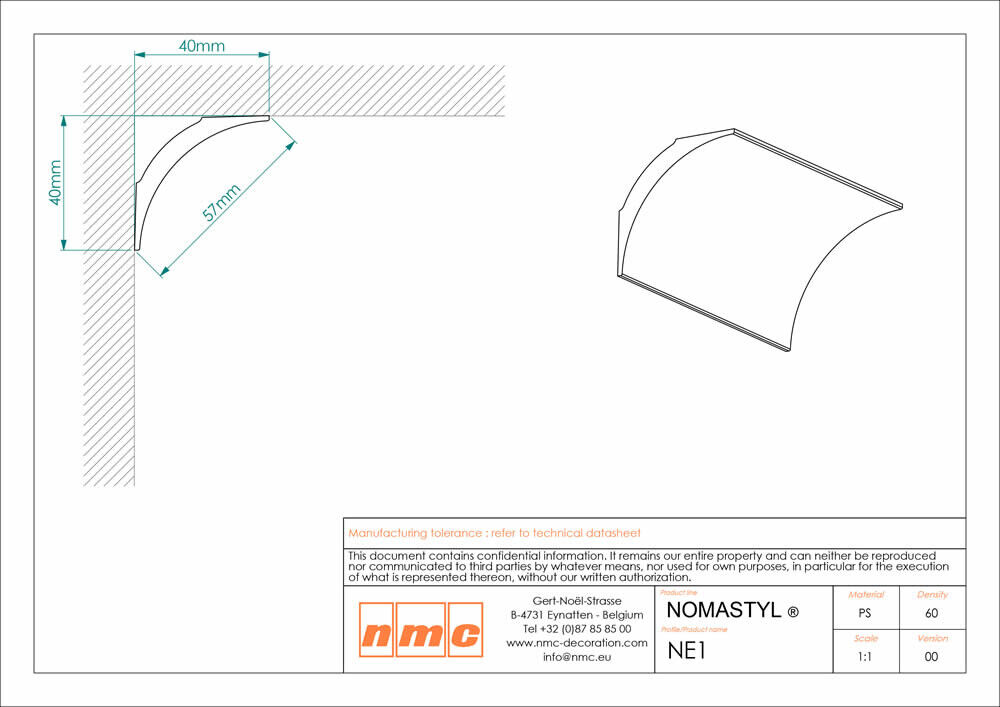 110er Stuckleisten Box NE1 Deckenleiste NMC Noel Marquet Pure-x13-NE1-VE