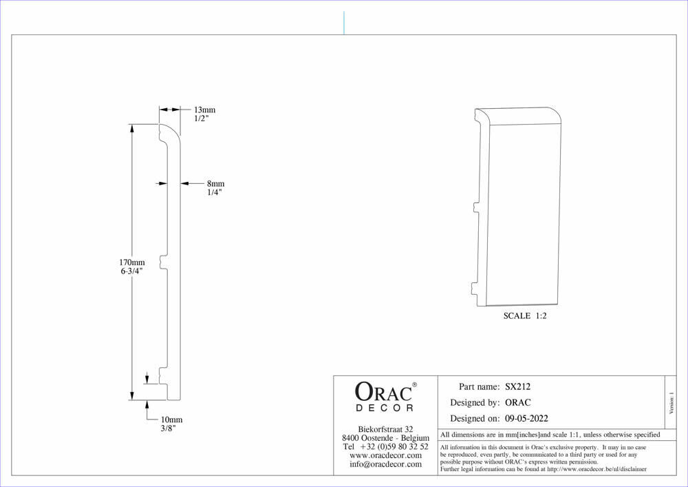 Fußleiste hohe abgerundete Sockelleiste CASCADE SX212 Orac Decor Stuckleiste-SX212.1M